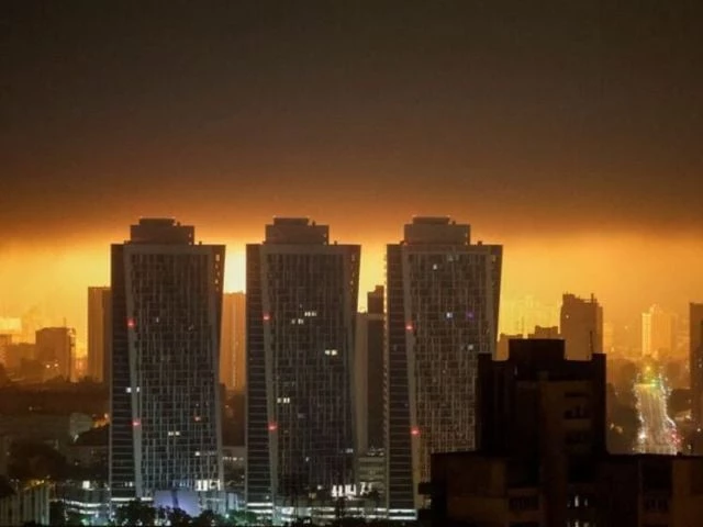 an explosion of a drone lights up the sky over the city during a russian drone strike photo reuters an explosion of a drone lights up the sky over the city during a russian drone strike photo reuters