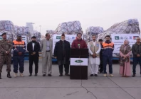 representatives of the government such as minister of housing punjab mpa mian bilal yaseen representatives from al khidmat foundation and officers from ndma and the foreign ministry were present at the event photo ptv