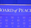 an image of the board of peace backdrop at the inaugaral session in washington dc on february 19 2026 photo screengrab