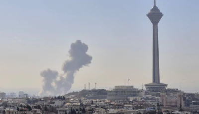 smoke rising from an explosion in tehran caused by israeli airstrikes photo x