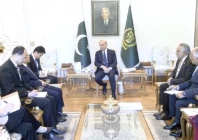 h e jiang zaidong ambassador of the people s republic of china deputy prime minister foreign minister senator mohammad ishaq dar sapm syed tariq fatemi and the foreign secretary were present in a meeting at the pm house today march 26 2026 photo screengrab