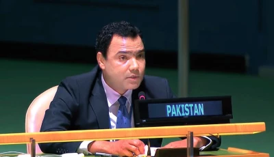 pakistani diplomat at the united nations gul qaiser sarwani responds to remarks made by the representative of india on friday june 5 2026 photo pakistanun ny on x