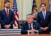 u s president donald trump speaks in the oval office with vice president jd vance and secretary of state marco rubio standing behind him at the white house in washington dc us april 23 2026 photo reuters