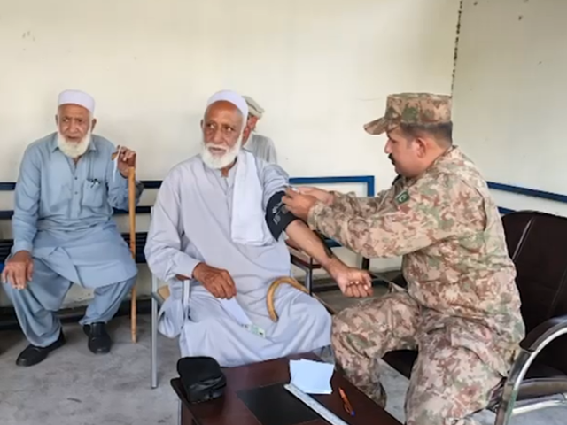 Locals gather at a free medical camp for health consultations and treatment. Photo: Express