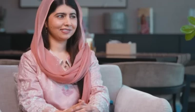 malala yousafzai talking to shehzad roy in his laga reh podcast photo screengrab