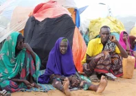 internally displaced people sit outside their makeshift shelters in kahda district of mogadishu somalia may 7 2026 photo reuters
