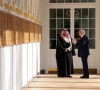us president donald trump and saudi crown prince and prime minister mohammed bin salman speak in the colonnade at the white house in washington dc us november 18 2025