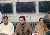 k p chief minister sohail afridi addressing the media november 28