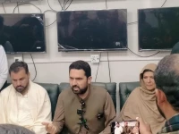 k p chief minister sohail afridi addressing the media november 28