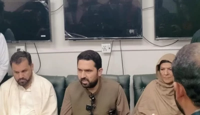 k p chief minister sohail afridi addressing the media november 28