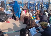 pti workers continue to stage sit in at factory checkpoint photo express pti workers continue to stage sit in at factory checkpoint photo express