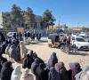 women from the hazara community stage a sit in outside the regional headquarters of the southern gas company photo express