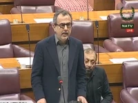 minister of energy awais leghari speaking at the national assembly photo youtube national assembly of pakistan