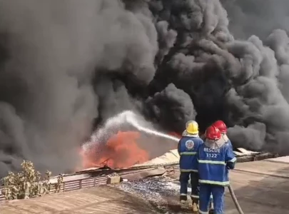 fire breaks out at chemical warehouse in karachi s site area fire breaks out at chemical warehouse in karachi s site area