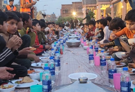 children residing at lahore s child protection and welfare bureau cpwb enjoy a special iftar during ramazan photo express