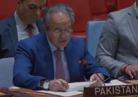 pakistan s permanent representative ambassador asim iftikhar ahmad speaking at the unsc on afghanistan photo x