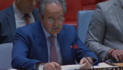 pakistan s permanent representative ambassador asim iftikhar ahmad speaking at the unsc on afghanistan photo x