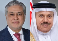 pictured on the left foreign minister ishaq dar on the right bahrain s foreign minister abdullatif bin rashid al zayani photo mofa bahrain fo