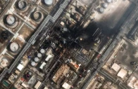 a satellite image shows smoke rising in the ras tanura oil refinery in saudi arabia after a drone attack in ras tanura saudi arabia march 2 photo reuters