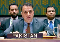 pakistan s deputy permanent representative to the united nations security council ambassador usman jadoon during an emergency meeting of the council regarding the situation in lebanon on march 11 photo reuters
