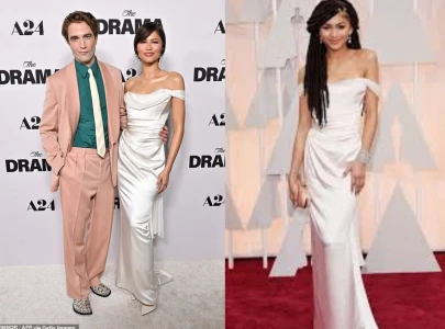 zendaya rewears iconic 2015 oscars dress at the drama premiere says it felt right