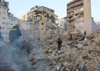 emergency personnel work at the site of a collapsed building in the aftermath of an israeli strike in central beirut s bachoura neighbourhood following an escalation between hezbollah and israel amid the u s  israeli conflict with iran lebanon march 18 2026 photo reuters