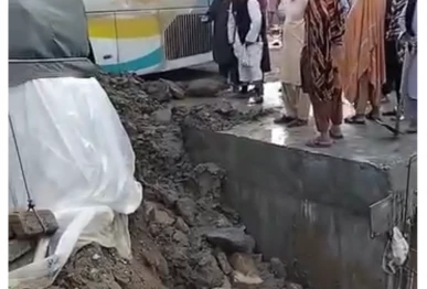 heavy rains have caused flooding on the zhob dera national highway resulting in the road being closed photo express