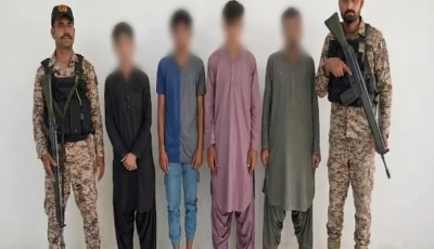 pakistan rangers sindh arrest four suspected members of a street crime gang in karachi photo pakistan rangers sindh