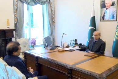 prime minister shehbaz sharif holds meeting with railways minister hanif abbasi in islamabad photo pmo