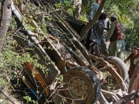 a vehicle travelling from the maidan area to nambatai koti fell into a deep ravine after being struck by another driver killing three people photo express