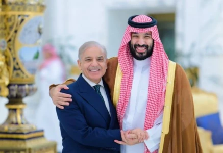 prime minister shehbaz sharif meets with saudi crown prince mohammed bin salman in jeddah photo pmo x