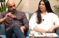 screengrab of faran tahir and amna haider on something haute youtube
