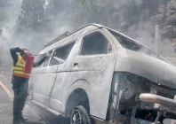 several people have been killed after a hiace van caught fire near khajut on the islamabad murree expressway photo express