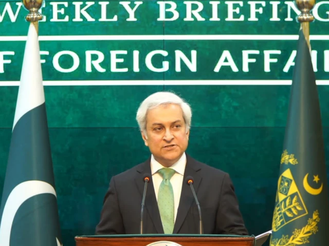 foreign office spokesperson tahir andrabi speaking at the fo weekly press briefing in islamabad screengrab foreign office spokesperson tahir andrabi speaking at the fo weekly press briefing in islamabad screengrab