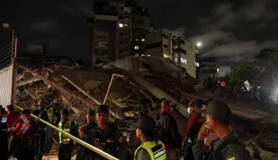 emergency services work at the site of a collapsed building after an earthquake in caracas venezuela june 24 2026 photo reuters
