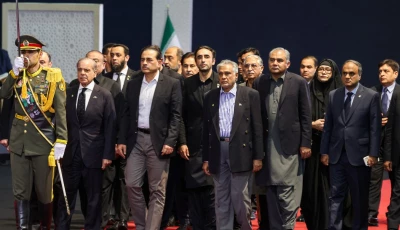 prime minister shehbaz sharif cdf field marshal asim munir and other members of the pakistani delegation attend a farewell ceremony for iran s late supreme leader ayatollah ali khamenei who was killed on february 28 during israeli and us airstrikes on iran for international delegates at the imam khomeini grand mosalla in tehran iran july 3 2026 photo reuters prime minister shehbaz sharif cdf field marshal asim munir and other members of the pakistani delegation attend a farewell ceremony for iran s late supreme leader ayatollah ali khamenei who was killed on february 28 during israeli and us airstrikes on iran for international delegates at the imam khomeini grand mosalla in tehran iran july 3 2026 photo reuters