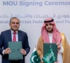 saudi cricket federation chairman prince saud bin mishaal bin muhammad al saud and pakistan cricket board pcb chairman and federal interior minister mohsin naqvi sign mou on a new stadium project in jeddah photo app saudi cricket federation chairman prince saud bin mishaal bin muhammad al saud and pakistan cricket board pcb chairman and federal interior minister mohsin naqvi sign mou on a new stadium project in jeddah photo app