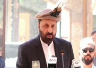 gilgit baltistan s newly sworn in chief minister pakistan peoples party s ppp amjad hussain giving an address at his oath taking ceremony screengrab gilgit baltistan s newly sworn in chief minister pakistan peoples party s ppp amjad hussain giving an address at his oath taking ceremony screengrab