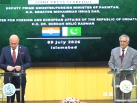 deputy prime minister and foreign minister ishaq dar and croatian minister of foreign and european affairs gordan grli radman speaking at a joint press briefing in islamabad screengrab deputy prime minister and foreign minister ishaq dar and croatian minister of foreign and european affairs gordan grli radman speaking at a joint press briefing in islamabad screengrab
