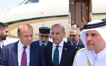 pm shehbaz arrives in qatar to offer condolences over former emir s death
