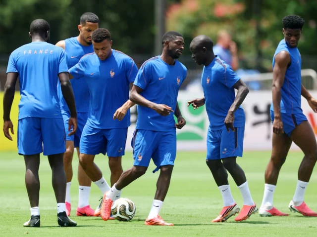 soccer football fifa world cup 2026 france training southern methodist university dallas texas us july 13 2026 france s william saliba kylian mbappe ousmane dembele ngolo kante and aurelien tchouameni during training photo reuters soccer football fifa world cup 2026 france training southern methodist university dallas texas us july 13 2026 france s william saliba kylian mbappe ousmane dembele ngolo kante and aurelien tchouameni during training photo reuters