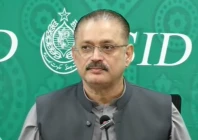 senior sindh minister sharjeel memon speaking at a press conference in karachi screengrab