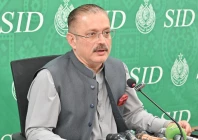 senior sindh minister sharjeel memon speaking at a press conference in karachi photo handout