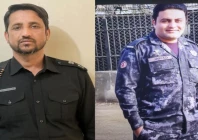the martyred assistant sub inspector asi of the kohat excise office sajjad ul islam and sepoy jawad ahmed of peshawar collectorate of customs enforcement photo express