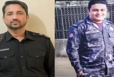 the martyred assistant sub inspector asi of the kohat excise office sajjad ul islam and sepoy jawad ahmed of peshawar collectorate of customs enforcement photo express