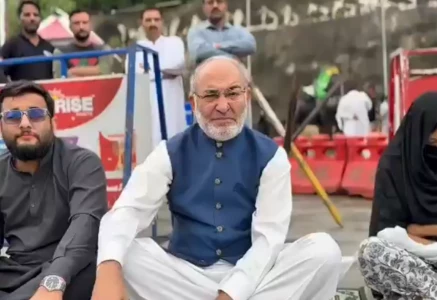 former senator mushtaq ahmad addressing a video message after he was denied entry into azad jammu and kashmir photo x screengrab