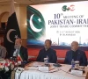 iranian minister of industry mine and trade mohammad atabak co chairing along with minister for commerce jam kamal khan the 10th session of pakistan iran joint trade committee in islamabad photo screengrab