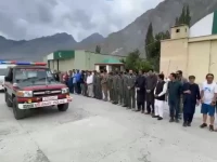 the bodies of nirmal purja wang zhong nima sherpa gyalu sherpa and killi pemba kilu sherpa transported by helicopter to the combined military hospital cmh in skardu screengrab