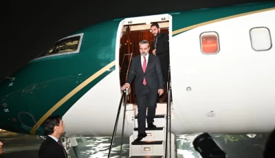 syrian foreign minister asaad hassan al shaibani received by pakistani officials upon his arrival in islamabad photo fo