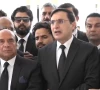 barrister gohar ali khan alongside latif khosa speaking to the media outside the supreme court screengrab